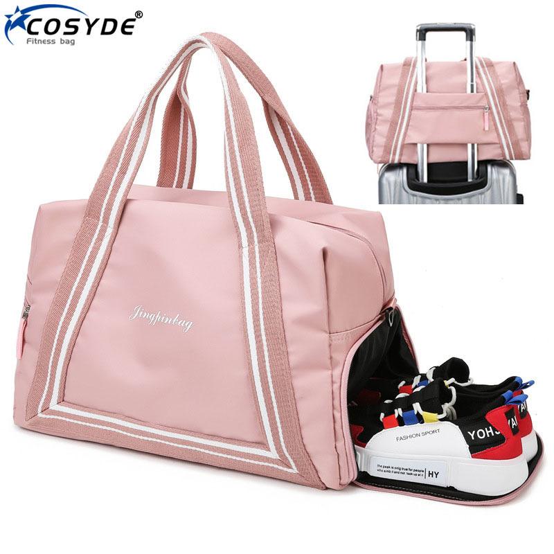 

Dry Wet Women Bag Sport Training Gym Fitness Travel Bags Durable Nylon Outdoor Sports Handbag Shoulder Tote For Female Bag Gym, S black