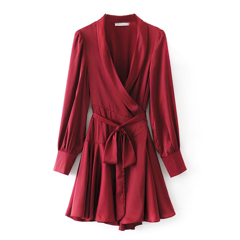 

2021 New Summer Vintage Package Irregular Court Dress Magro High Rise Rayon Adjustable Belt Dressed Simple and Elegant 5800, Burgundy.