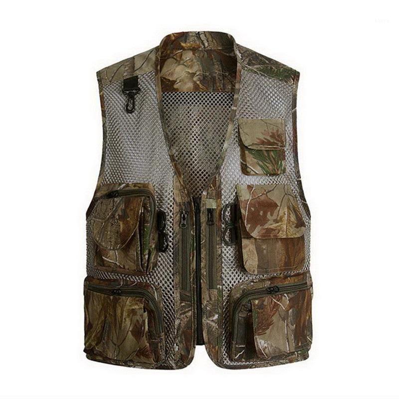 

NIBESSER Men Camo Vest Camouflage Mesh Multi Pockets Chaleco Hombre Fish Hunt Shooting Waistcoat Sleeveless Tank Top Plus Size1, Army green