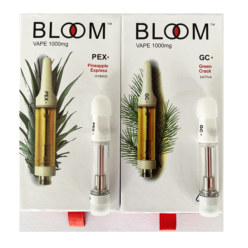 

2020 Bloom Cartridge 0.8ml Ceramic Thick Oil Vape Carts 510 Thread Vaporizer Pen Ecig Empty Glass Tanks 10 Colors vape Cartridges Package