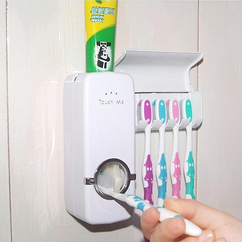 

Convenient Automatic Squeezer Toothpaste Dispenser suction wall wash set Home Bathroom Supplies