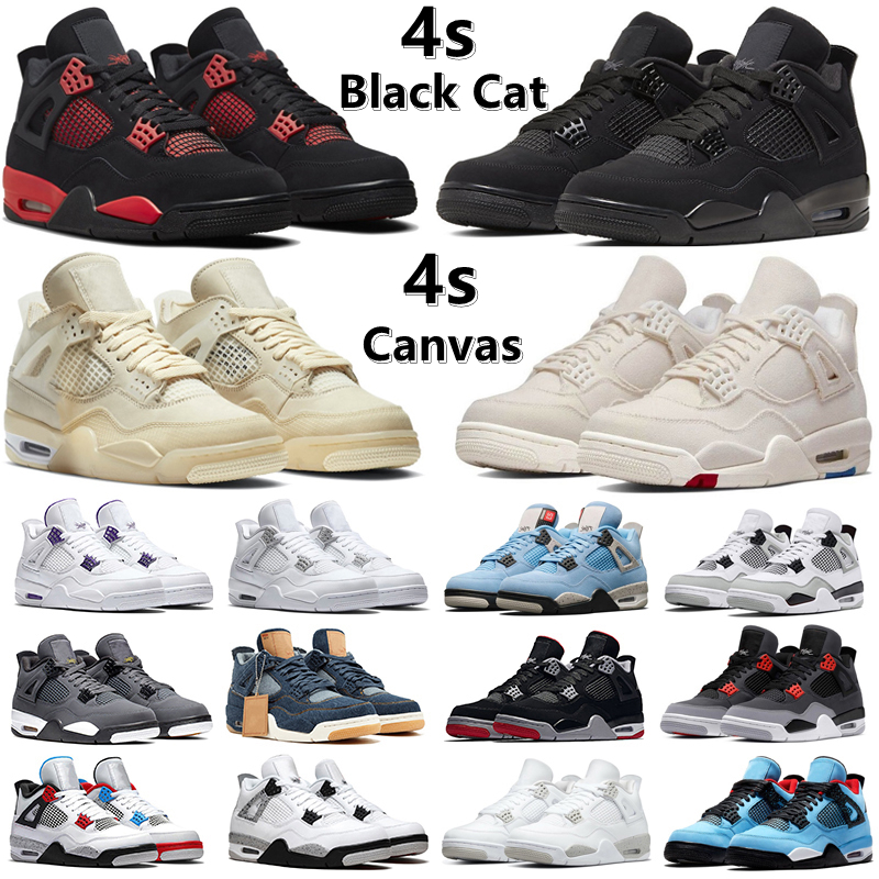 

Jumpman 4 4s men women Basketball Shoes Canvas Red Thunder Black Cat Sail Lightning UNC Blue Infrared Taupe Haze White Oreo Wild Things mens trainer Sports Sneakers, Color#43