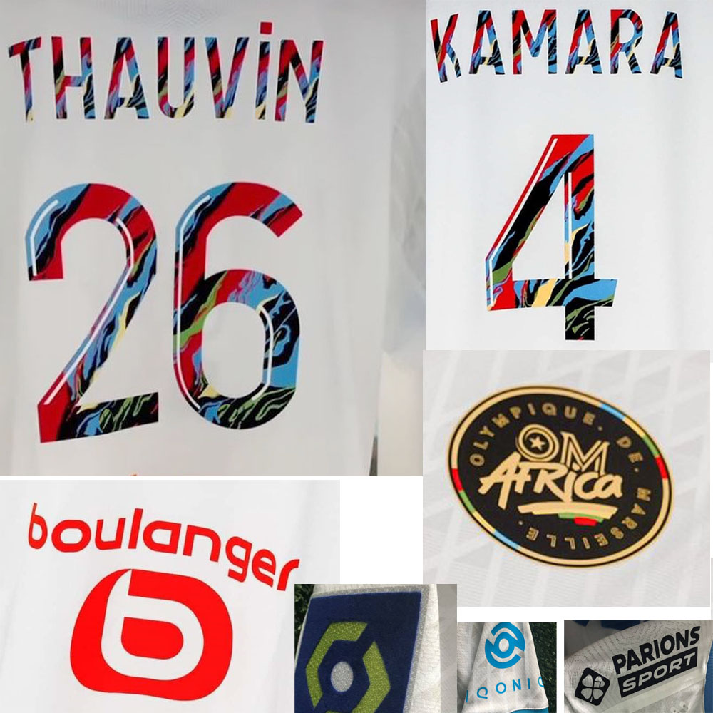 

2021 OM Africa Maillot Milk Payet Thauvin Rongier Benedetto Kamara pour ce 100eme Classique Jersey American College Football Wear, Black