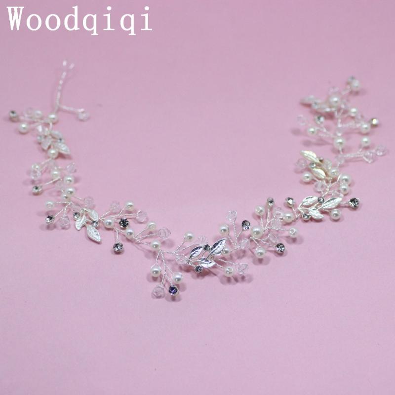 

Woodqiqi fashion wedding jewelry handmade hair The bride headdress leaf pearl bride headwear Head Accessories Romantic