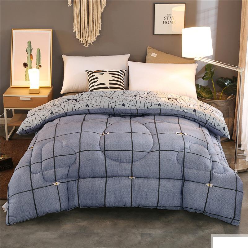 

Winter Twin For Queen Quilt Color Bedding Thickened Bedding  Warmth Students Handmade Quilt Set Pure Size, 03