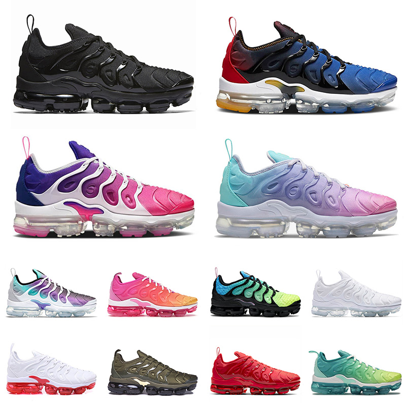

TN PLUS 2021 New Arrival SIZE US 13 Mens Womens Running Shoes Triple Black Pastel Fierce Purple Summer Sunset Sport Trainers Sneakers 36-47, D6 white red 36-47