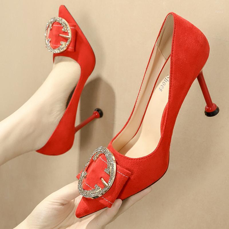 

Plus Size 33 Wedding Red Heels Women 9.5 and 6.5cm High Heels Fetish Crystal Prom Pumps Lady Valentine Low Scarpins Shoes1, 9.5cm apricot