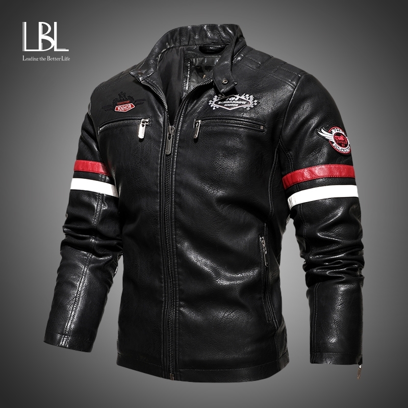 

Motorcycle Jacket Men Brand Tactical PU Leather Jacket Euro S- Stand Collar Motorcycle Leather Jacket Male jaqueta de Couro 201119, Kh188 red