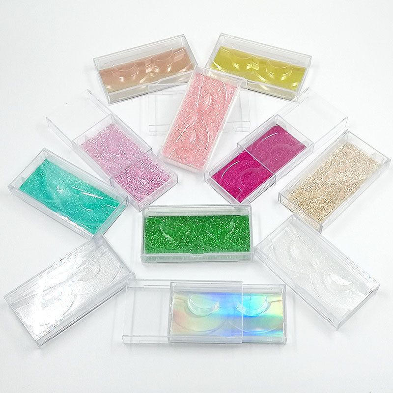 

Hot sell 25mm Eyelash Boxes Wholesale Rectangle Plastic Transparent False Eyelashes Packaging Box 3D Lashes Case Cosmetic Storage Boxes Containers Private Label
