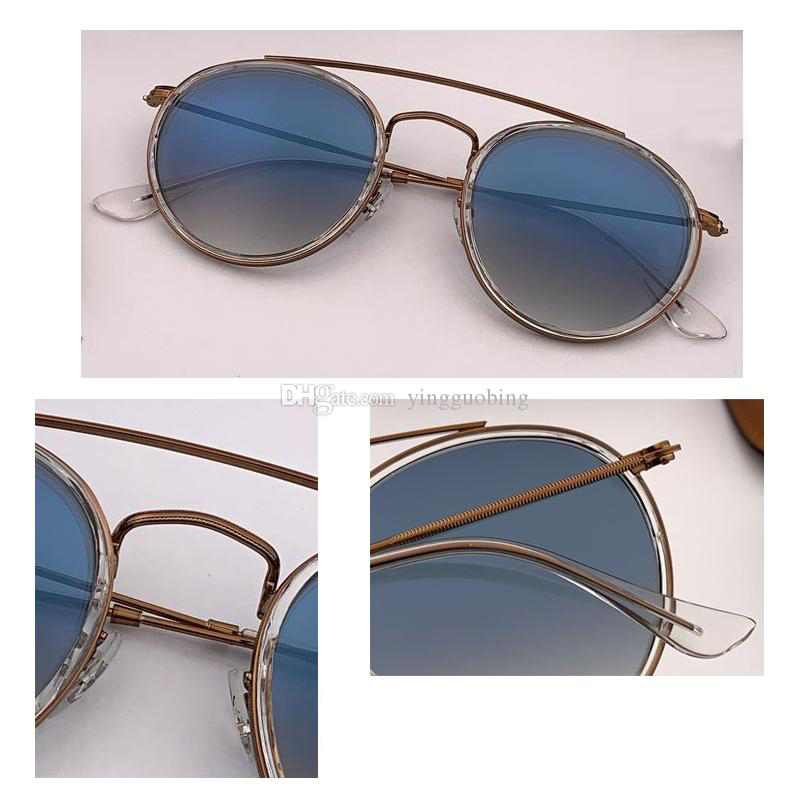 

2021 top sale factory New fashion Sunglasses Men Women Retro round circle sunglass Brand Design uv400 51mm Sun Glasses Female Oculos gafas, White;black