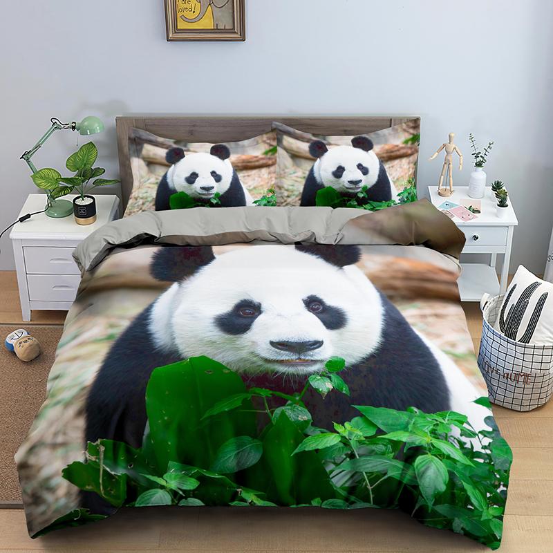 

Panda Bedding Set 3D Printed Animal Duvet Cover  Full Queen King Double UK Supking Sizes Bed Linen Pillowcase 2/3Pcs, Bss1342