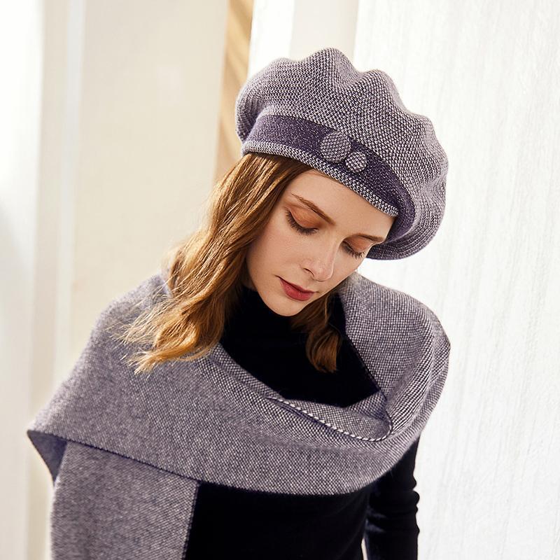 

H759 Women Beret Hat Fall Winter Thickened High Quality Fashion Casual Berets Cap Middle Age Female Shopping Leisure Simple Caps1, Winered