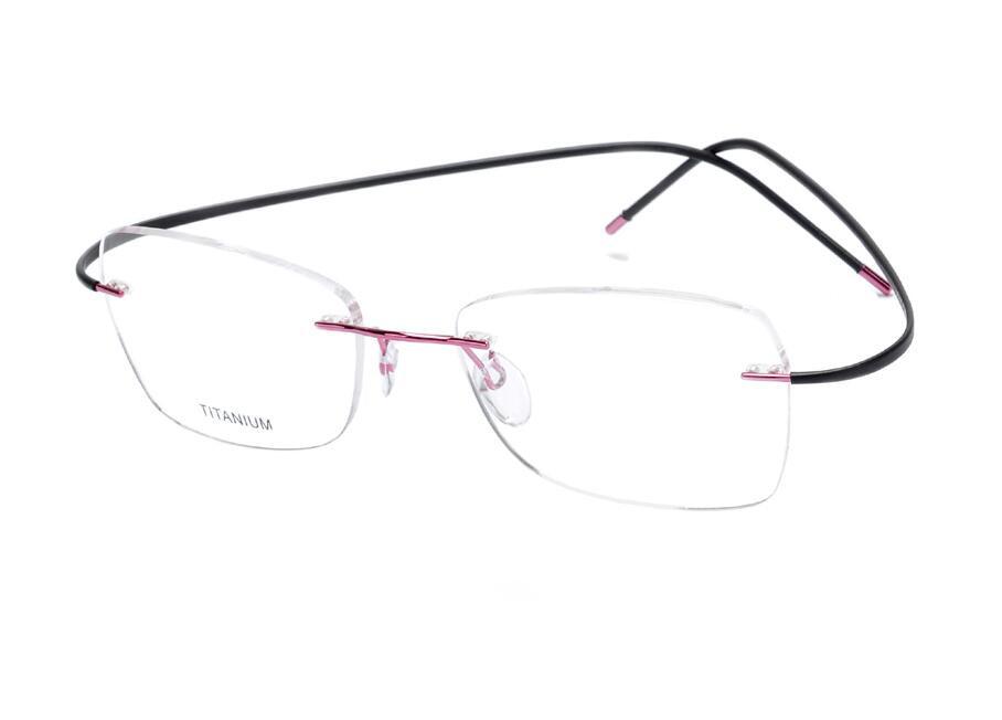 

Brand Design Unisex Rimless Pure Titanium Optical Eyewear Frame Ultralight Clear Lens Red Goggle Myopia Eyeglasses Women Men