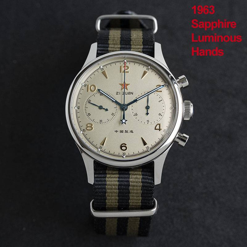 

1963 Chronograph Seagull Movement st1901 Luminous Watches Mens 2020 Pilot Watch Mechanical Sapphire Military Sport Man Watch Y1214, A luminous