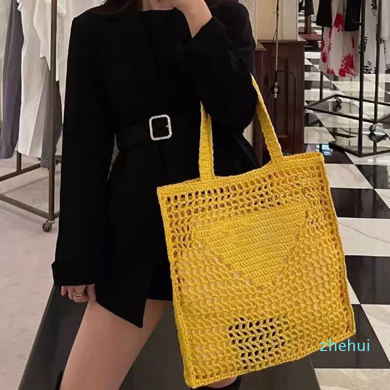 

Casual Women Handbag Straw Weave Shoulder Bag Ladies Hollow Tote Summer Brand DIY Top-Handle Bags For Beach Travel Shopping, Box