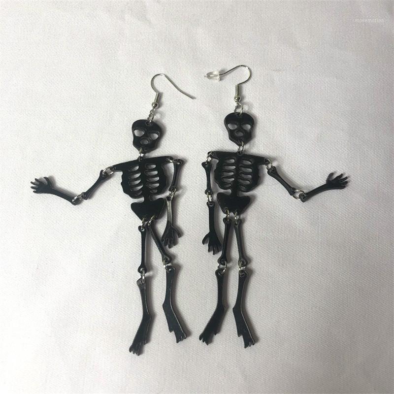 

Acrylic earrings 2020 new large drop earrings for women Halloween devil four volts skull skeleton fashion dangle simple earring1
