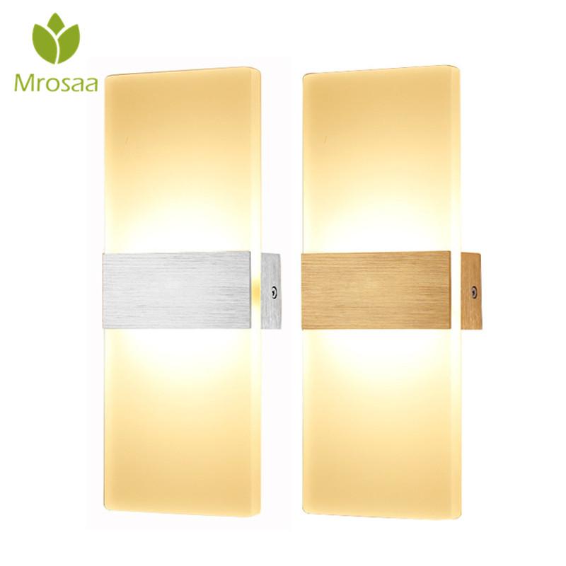 

Mrosaa 220V 6W Modern Acrylic Wall Lamp LED Wall Sconce Light Rectangle Warm White Cold White Light For Bedroom Corridor Stairs