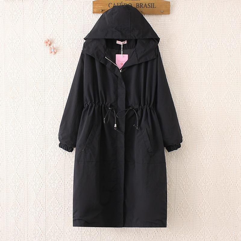 

2021 New Spring Women Long Trench Coats Autumn Black Casual Windbreaker Female Elegant Loose Outerwears Plus Size -4XL M1011
