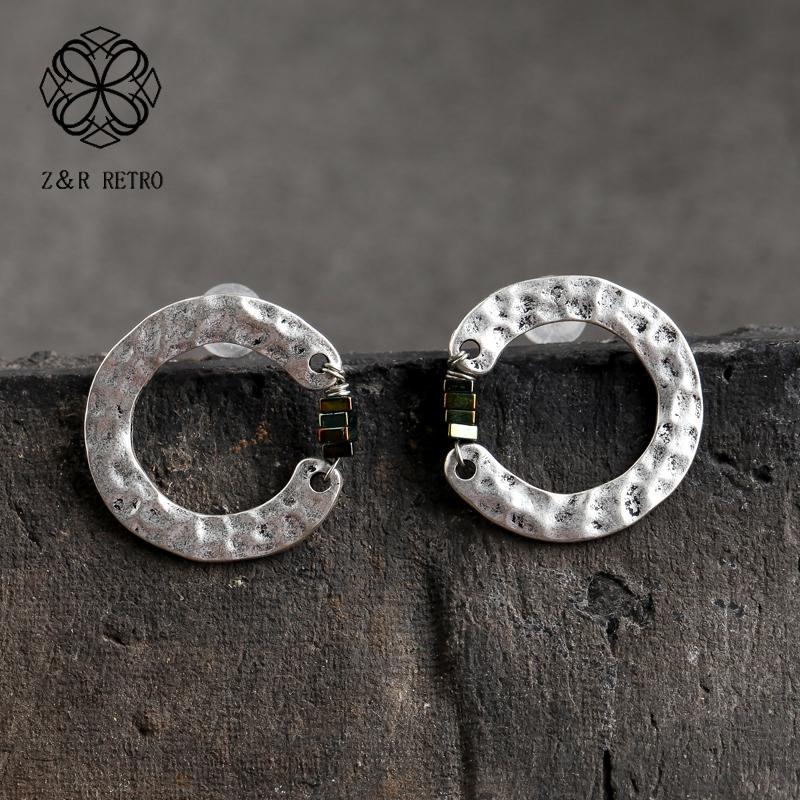 

Gold Silver Color Round Stud Earrings For Women Trendy Metal Charm Half Circle Earrings Geometric Fashion Jewelry Accessories