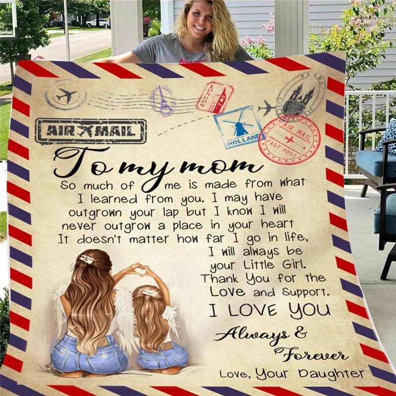 

Love and Encourage Letter Blanket To Mom/Dad/Daughter/Son Soft Cozy Throw Blanket for Sofa Bed Camping Travel Birthday Gift1