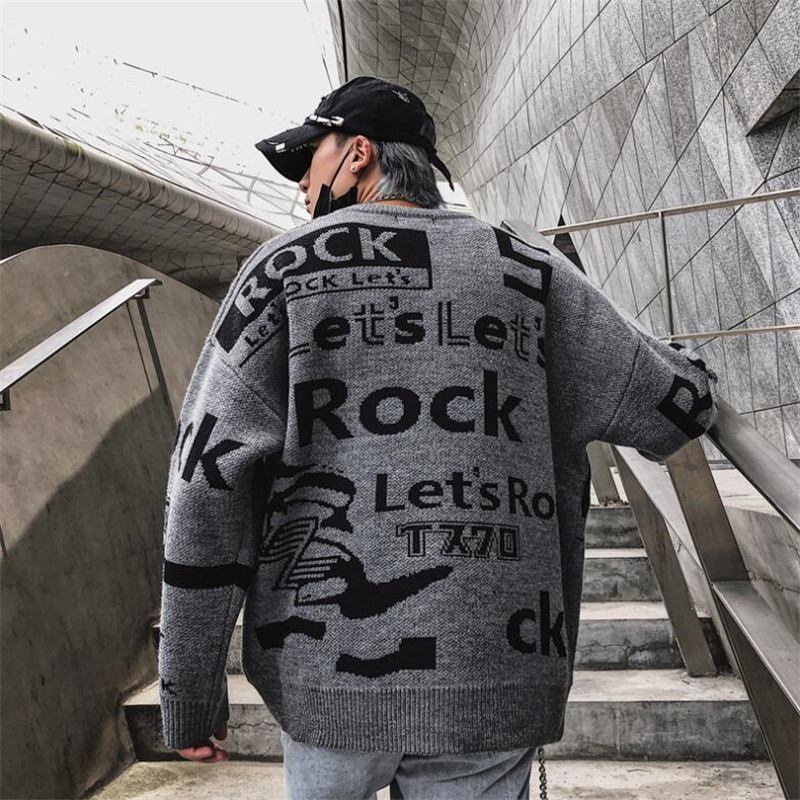 

New fashionable the long English sleeve neck letter male hip hop sweater cuople streetwear pull, Red
