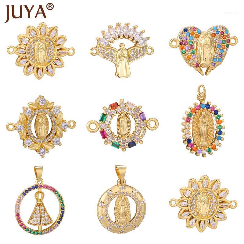 

Rainbow Virgin Mary Pendants For Women DIY Necklace Accessories Supplies Crystal Zircon Jewelry Making virgen de guadalup1