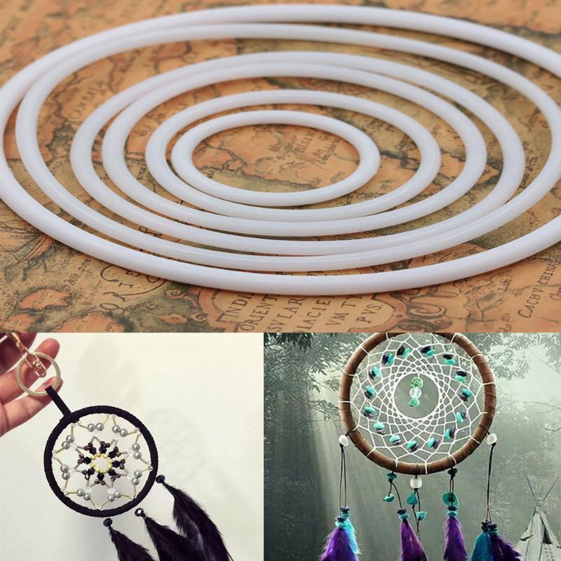 

10/20/30 PCS Dreamcatcher Round Hoops White Plastic Circles DIY Dreamcatcher Material Accessories