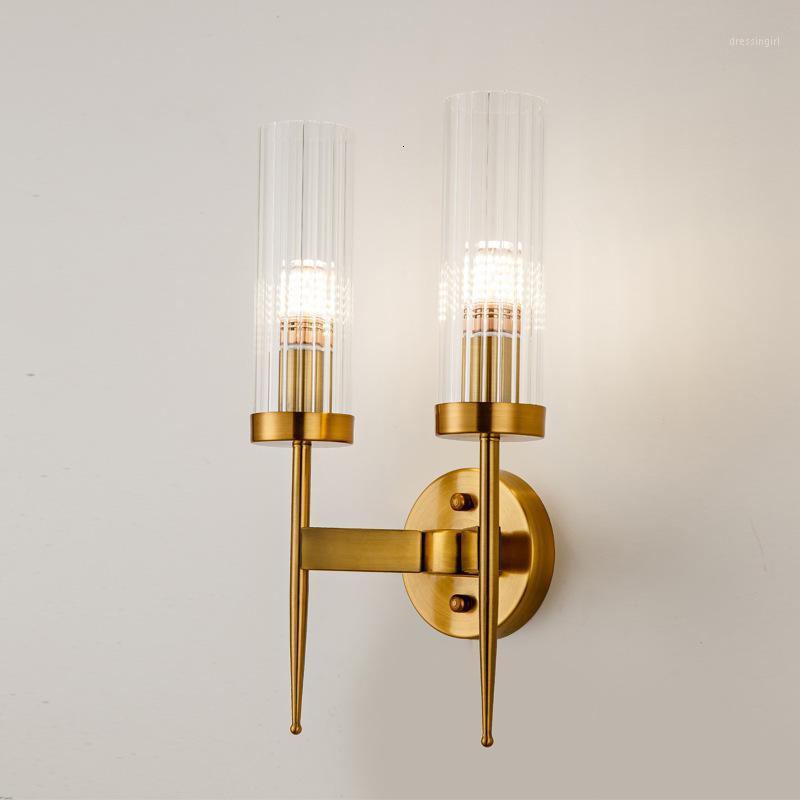 

Modern Gold Wall Lamp Led Nordic Mirror Wall Light Fixtures Glass Sconce for Living Room Bedroom Home Loft Industrial Decor E271