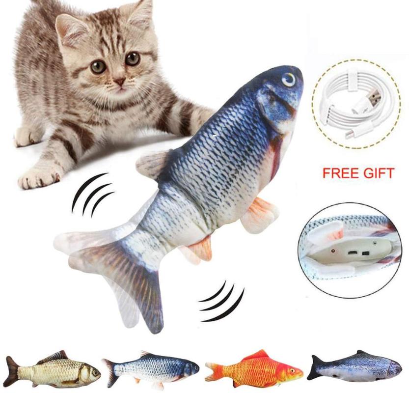 

Electronic Pet Cat Toy Electric USB Charging Simulation Fish Toys for Cats Chewing Playing Biting Cat Wagging Toys Pet Supplies