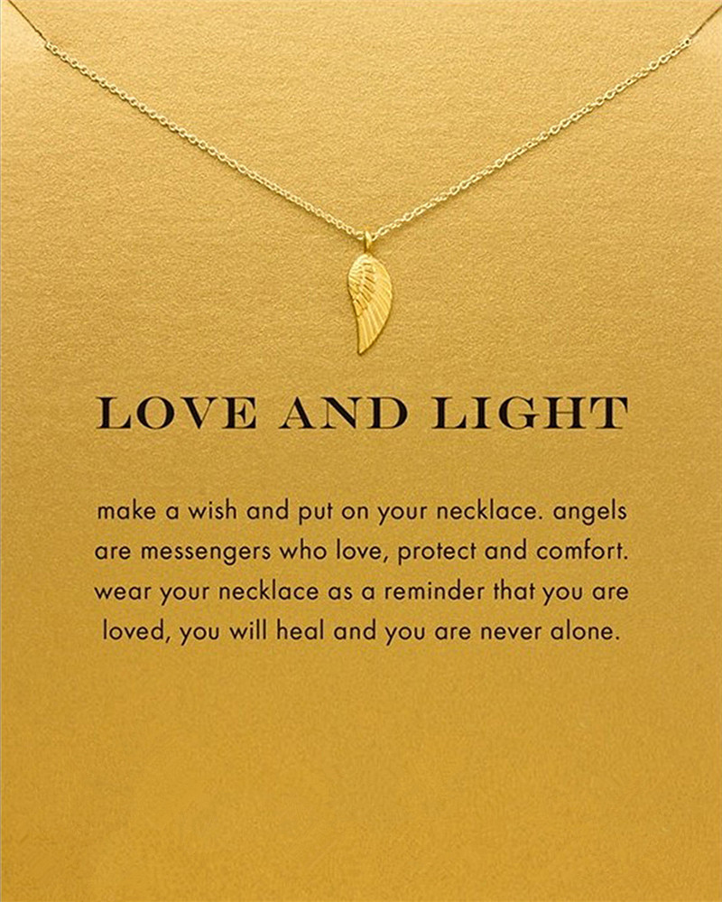

Choker Necklaces With Card Gold Silver Pendant Necklace For Fashion Women Jewelry LOVE AND LIGHT