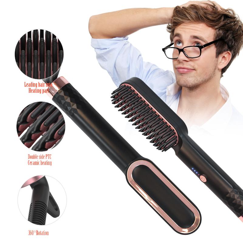 

Cross Border New Style Male Electric Beard Styling Comb Men Hair Straightener Straight Manufacturers Direct Sel /40