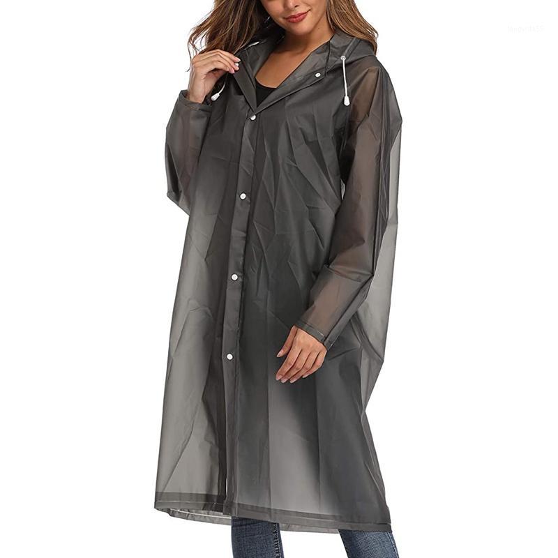 

EVA Raincoat Waterproof Rain Poncho Reusable Unisex Men Women Long Clear Rain Wear1