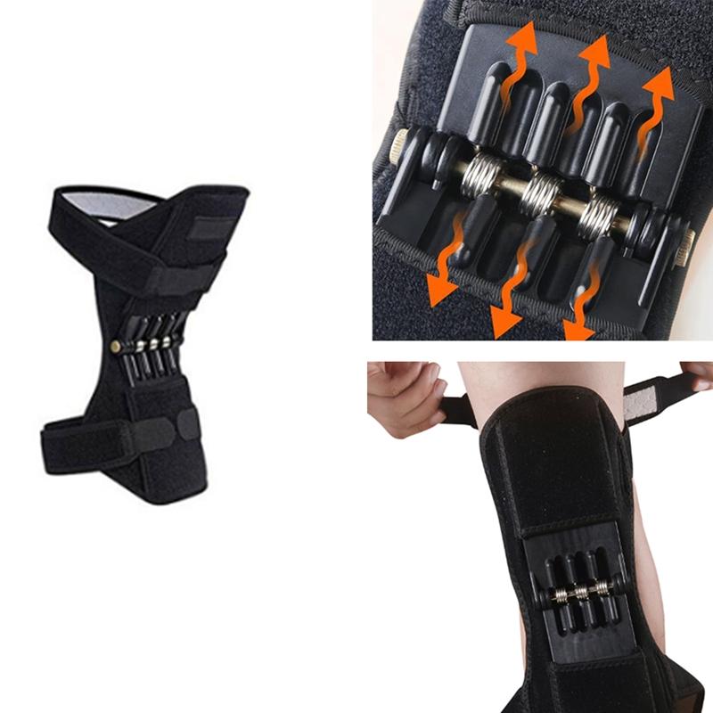 

Sport Spring Knee Joint Protection Knee Pad Massager Tools Mountain Climbing Running, Black