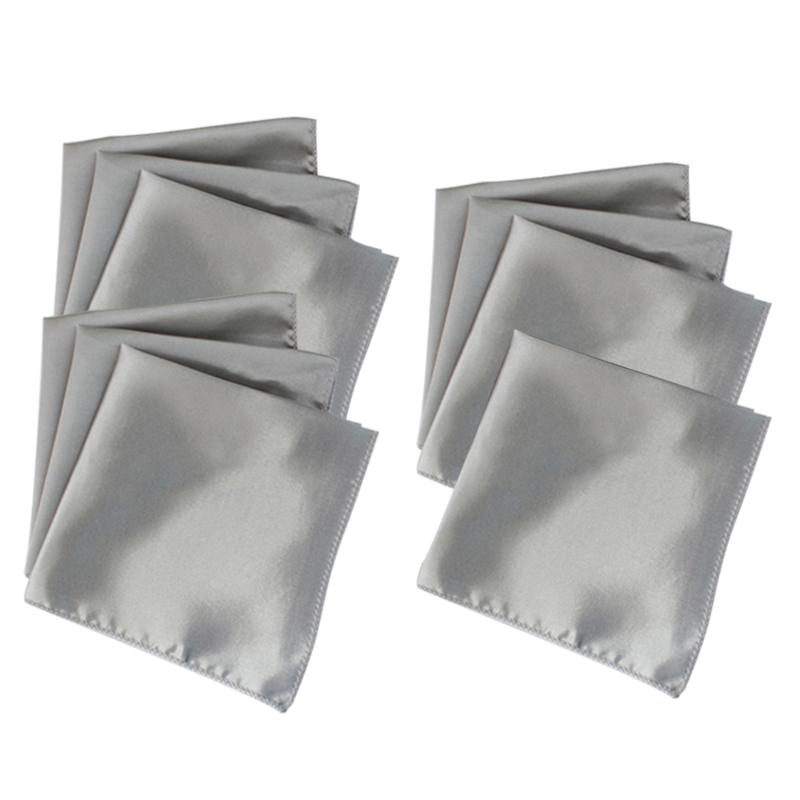 

10pcs 30x30cm Table Napkin Square Satin Cloth Napkin Soft Pocket Handkerchief Cloth for Wedding Birthday Party