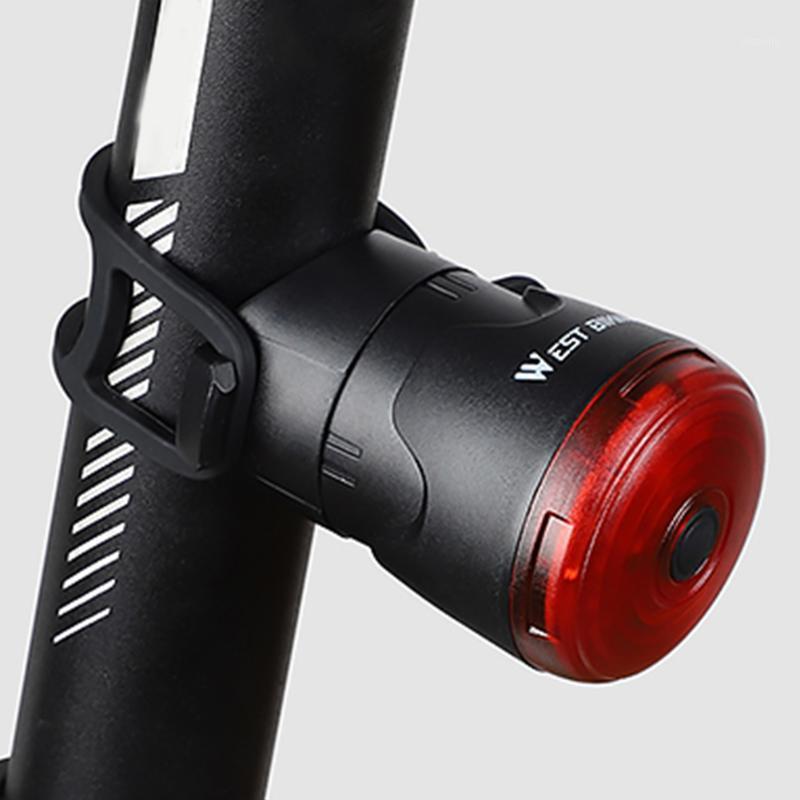 

WEST BIKING IPX6 Waterproof USB Cycling Taillight Back Headlight Lamp Smart Bicycle Rear Light Brake1