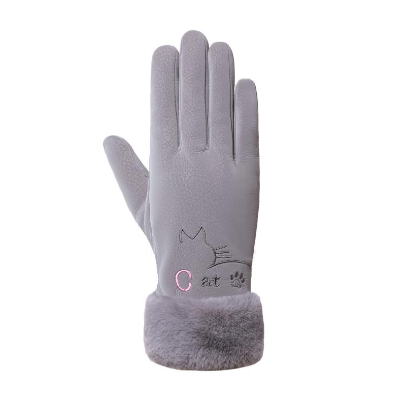 

Winter Gloves Women Touch Screen Warm Outdoor Leather Thicken Warm Gloves Female Elastic Mittens High Quality Women Girls