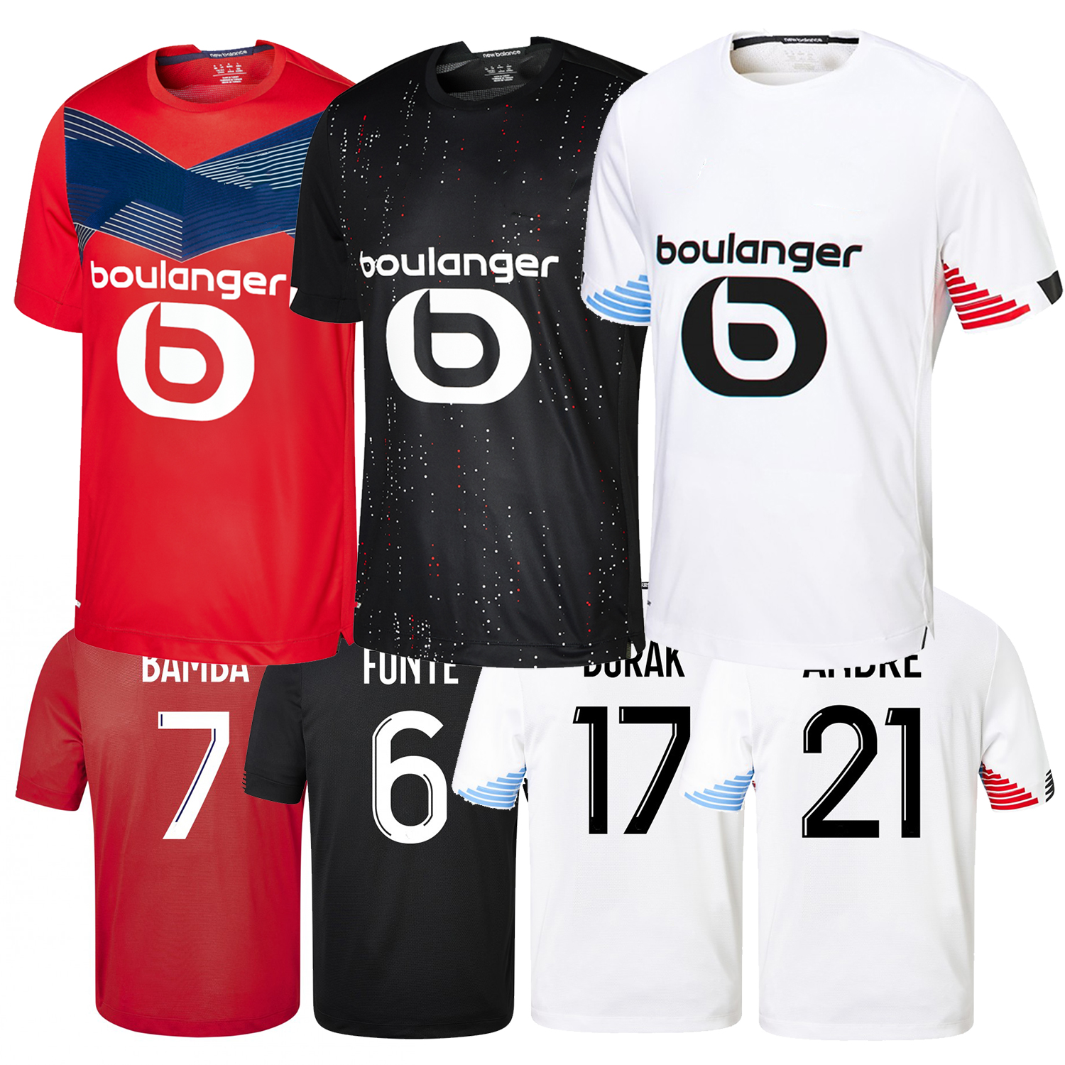 

2020-21 season LOSC Lille home and away and second away BAMBA fans jerseys high-quality jerseys (choose flocking), Black;yellow