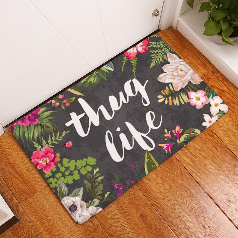 

Cushion/Decorative Pillow Floral Pattern Floor Mats Home Carpet Non Slip Door Hall Rugs Kitchen Bathroom Decor Doormat For Entrance, 10