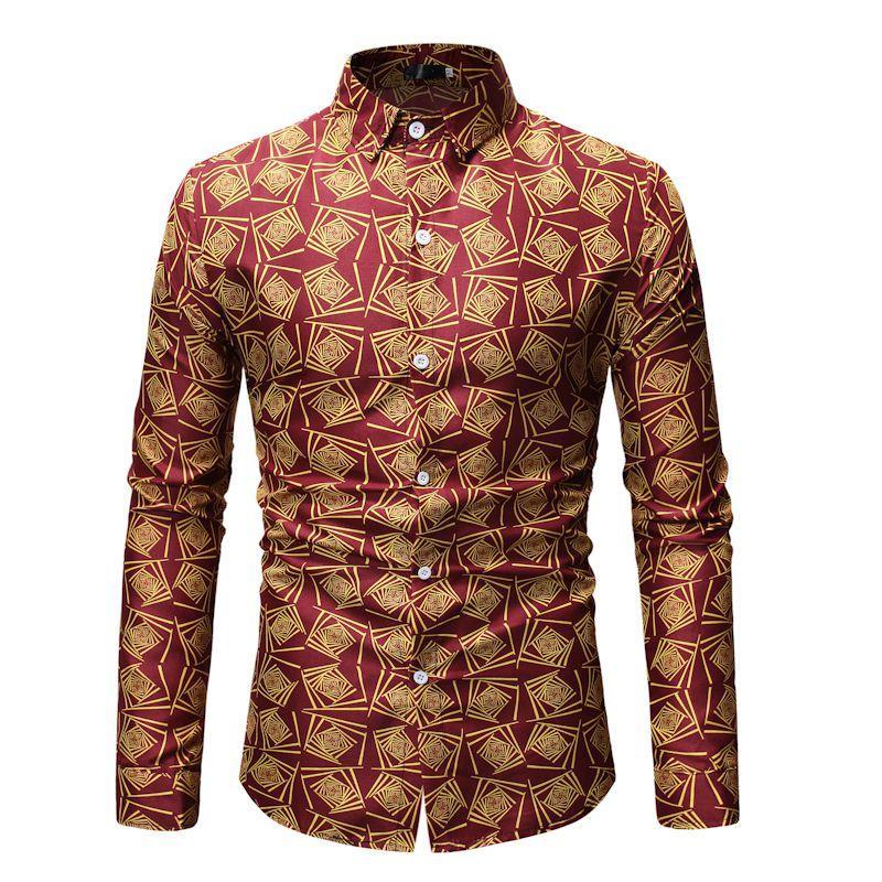 

Mens Dress Shirts Plant flower Leisure Stage Hawaiian Shirt Long sleeve Blouse Men Black Red Blue, Blue 1801 ml24 p25
