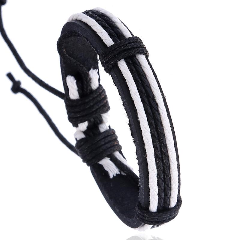 

Novelty! Vintage Punk Style Handmade Link Chain Casual Rope Weaving Men Women Leather Bracelets Men Women Gift Jewelry