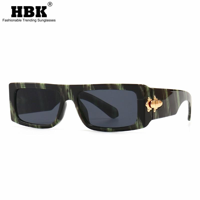

Sunglasses HBK Square Vintage Women Brand Design Rectangle Eyewear Big Frame Eyeglasses Fashion Driving UV400 Shades