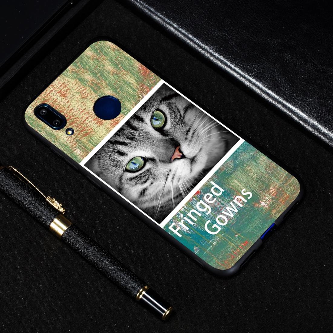 

Cat Painted Pattern Soft TPU Case for Huawei Y7
