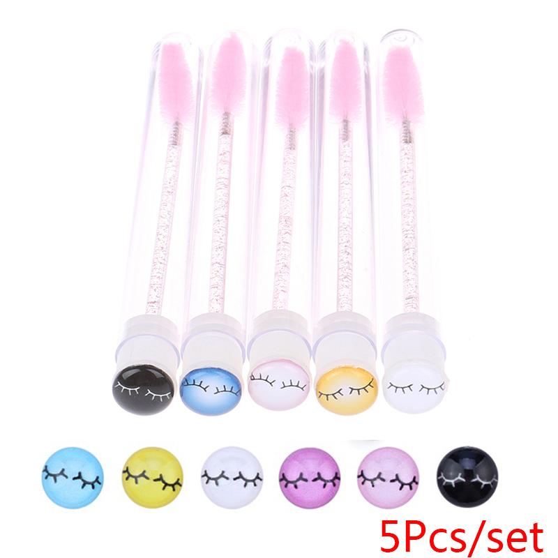 

5Pcs/set Reusable Eyebrow Brush Tube Disposable Dust-Proof Eyelash Brush Eyebrow