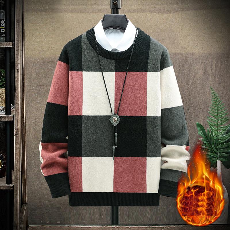 

Patchwork Casual Sweater Men Winter Fashion Long Sleeve Knitted Pullover Sweater 2020 Hip Hop Harajuku Dropshipping, Green