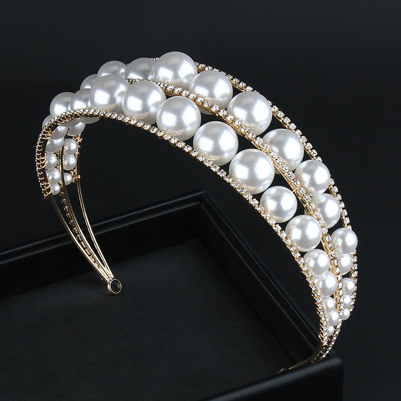 

Sparkling Pearl Crystal Tiaras Crowns Bridal Jewelry Wedding Accessory Hair Jewelry Hairwear Princess Evening Party Gift
