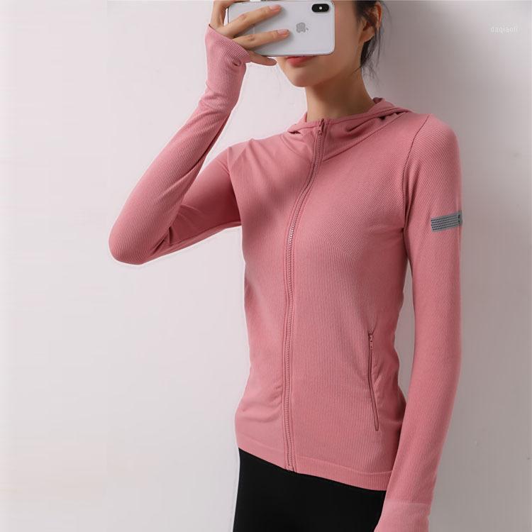 

Women Yoga Shirts Hooded Sports Jacket Women Running Sun Protection Yoga Clothes Long Sleeve Zipper Training Fitness Top1, 04