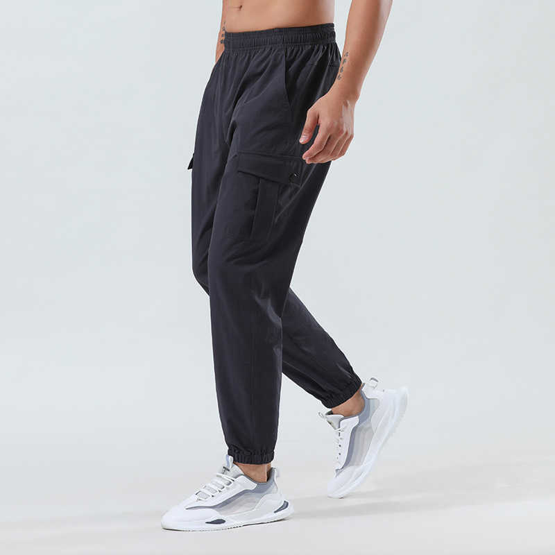 

Leisure Sports Pants Men's Outdoor Quick Drying Leggings Loose Woven Foot Binding Fitness Overalls Mountaineering Gym Clothes Workout Joggers, Black