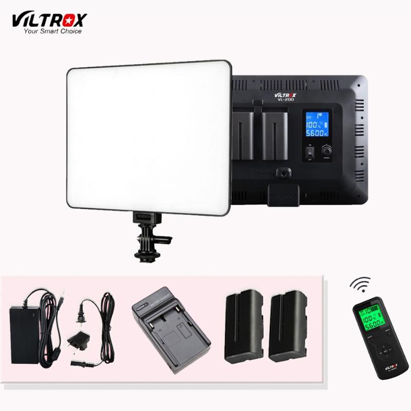 

Viltrox VL-200 Pro Wireless Remote LED Video Studio Light Lamp Slim Bi-Color Dimmable + AC Adapter+Battery KIT for Camcorder