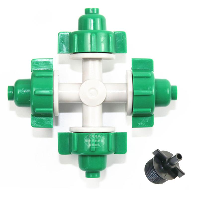 

4 Hole System Sprayer Garden Irrigation Plastic Water Greenhouse Low Pressure Sprinkler, As pic
