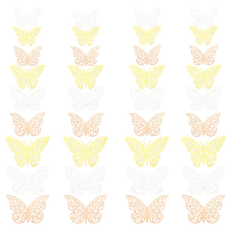 

36Pcs Creative 3D Butterflies Decal Wall Art Wall Adornment Stickers